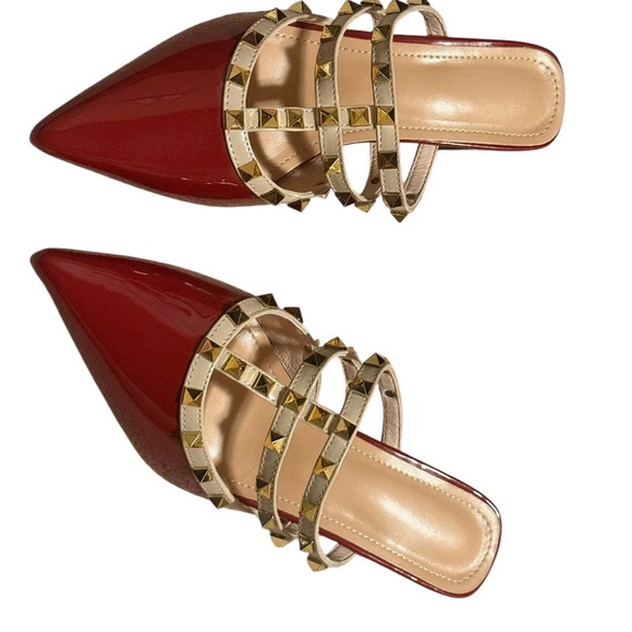 Shoes - Red Studded Women's Shoes New  Valentino Style